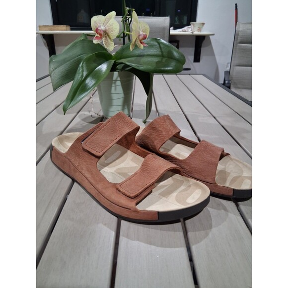 ECCO 2nd Cozmo Mens Sz EU 46 US 12-12.5 Brown 3 Band Ankle Open Toe Sandals SB6 main image 5